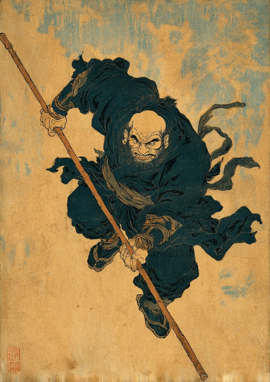 Samurai Warrior Illustration Poster. poster — illustration art