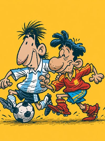 Soccer Cartoon Illustration Poster. poster