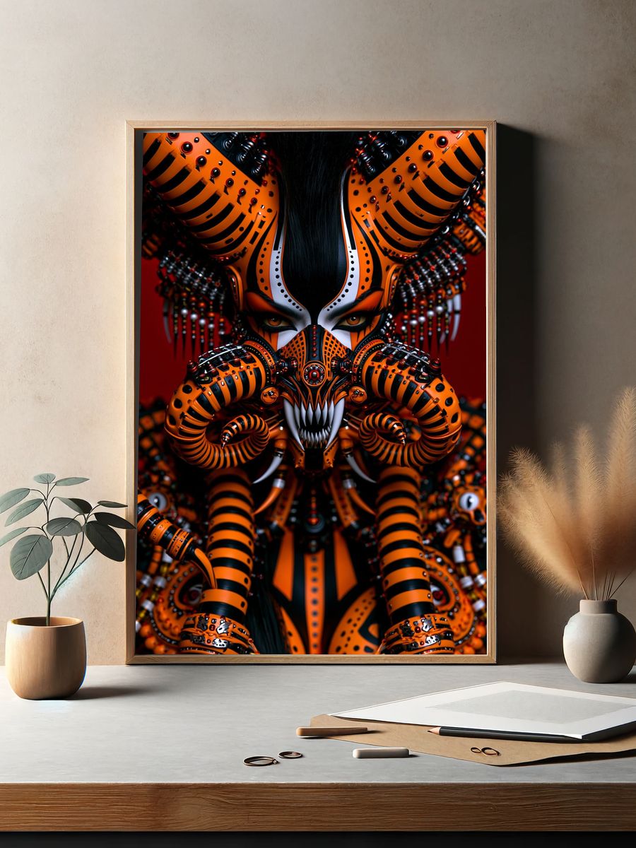Cyberpunk Masked Warrior Print. — room view 2