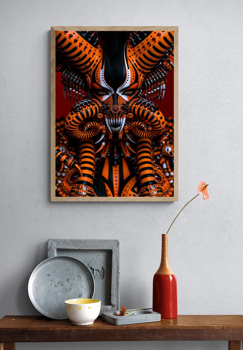 Cyberpunk Masked Warrior Print. — room view 3
