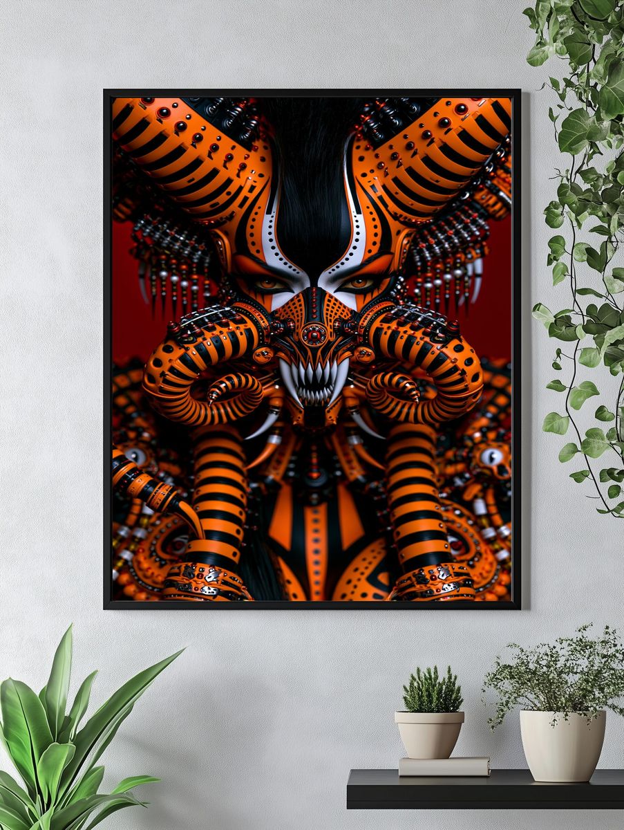 Cyberpunk Masked Warrior Print. — room view 4