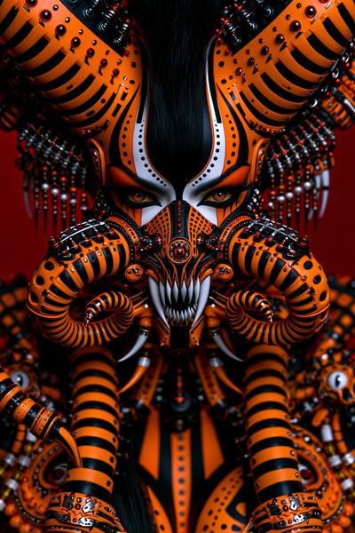 Cyberpunk Masked Warrior Print.