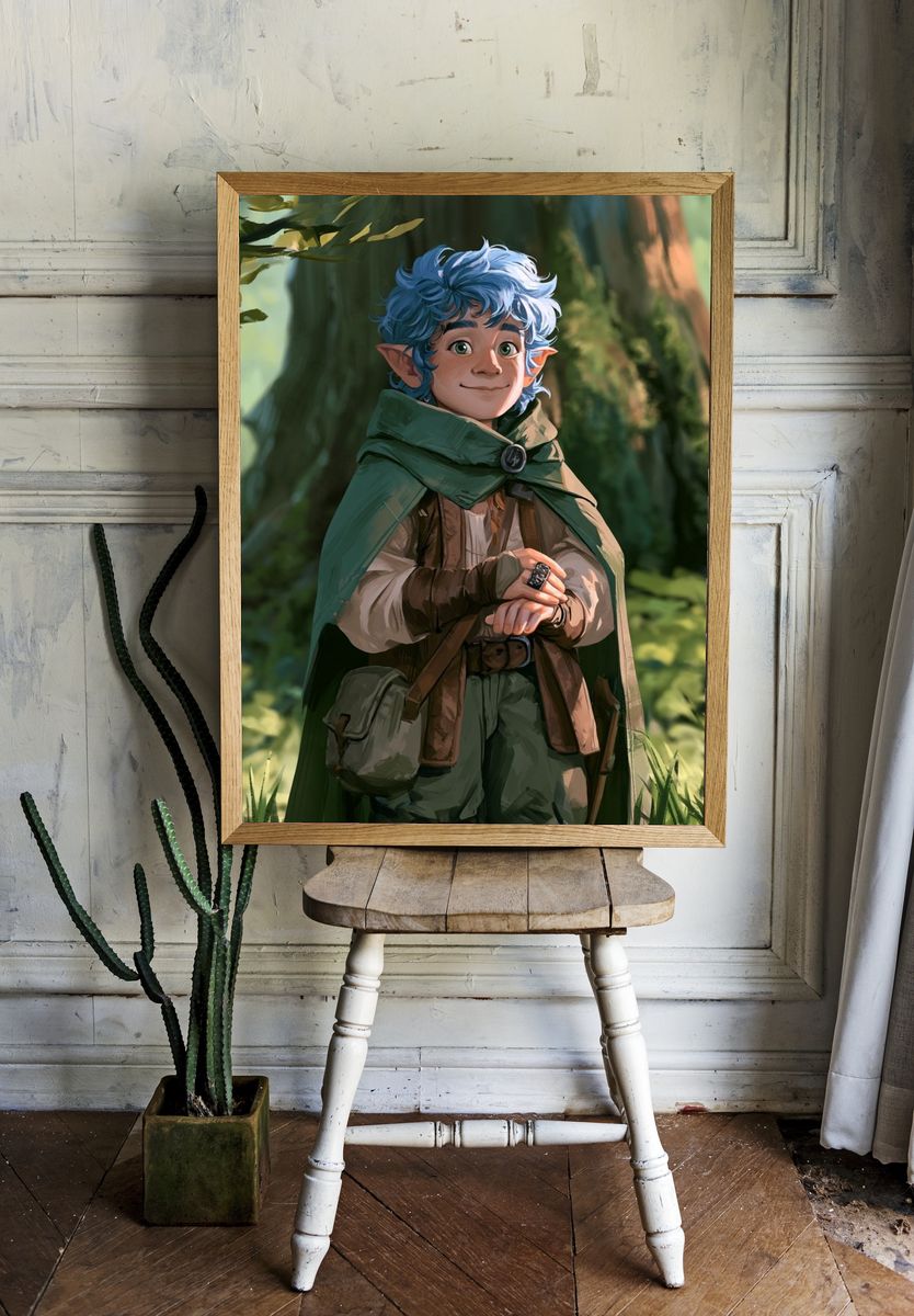 Forest Elf Portrait Poster. room preview