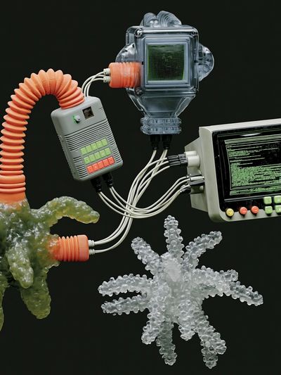 Retro Tech Assemblage Poster.
