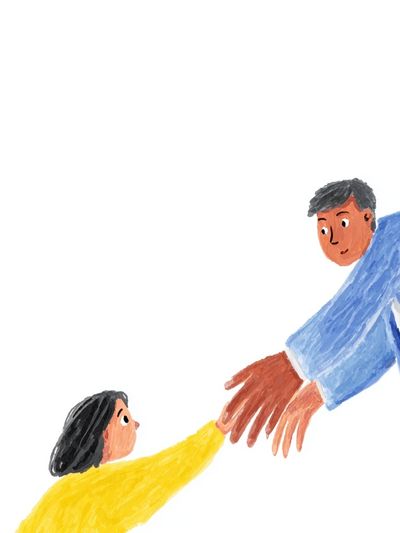 Tender Handhold Illustration Poster. poster print
