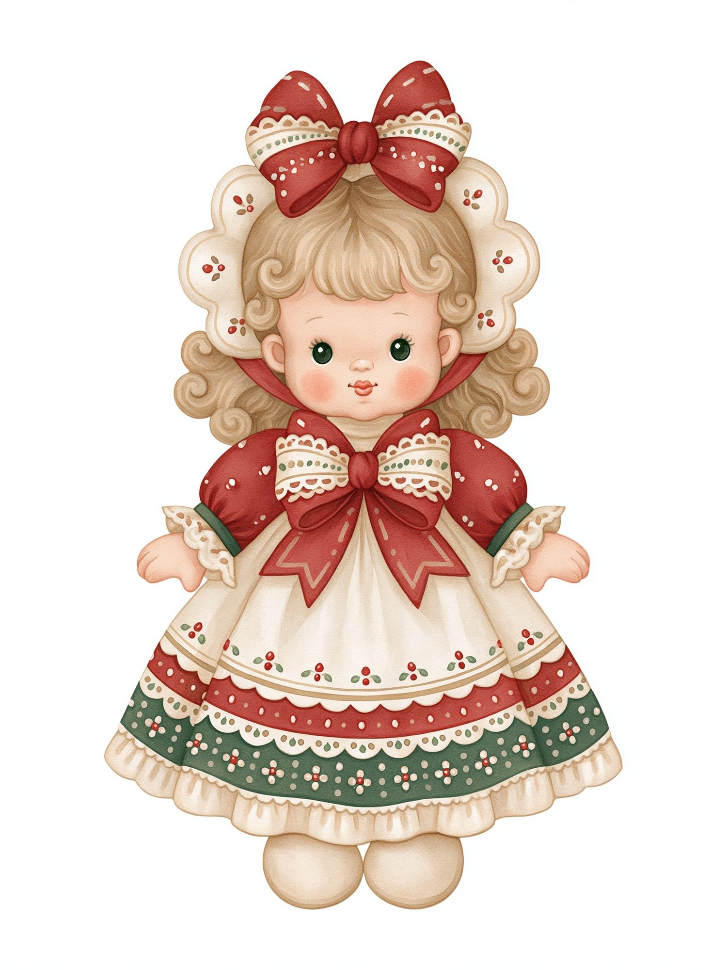 Christmas Doll Illustration Poster. poster detail