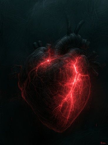 Glowing Anatomical Heart Illustration Poster. poster detail