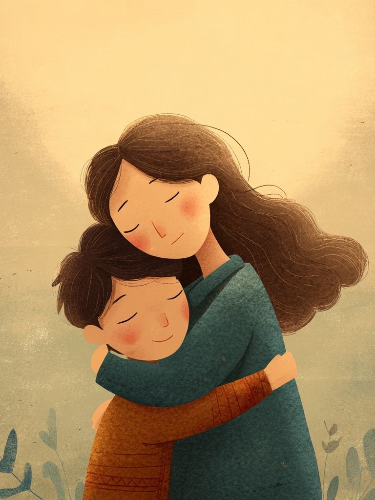 Tender Embrace Illustration Poster. poster detail