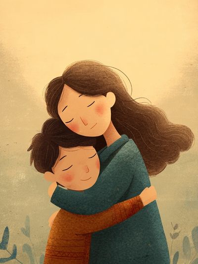Tender Embrace Illustration Poster. poster