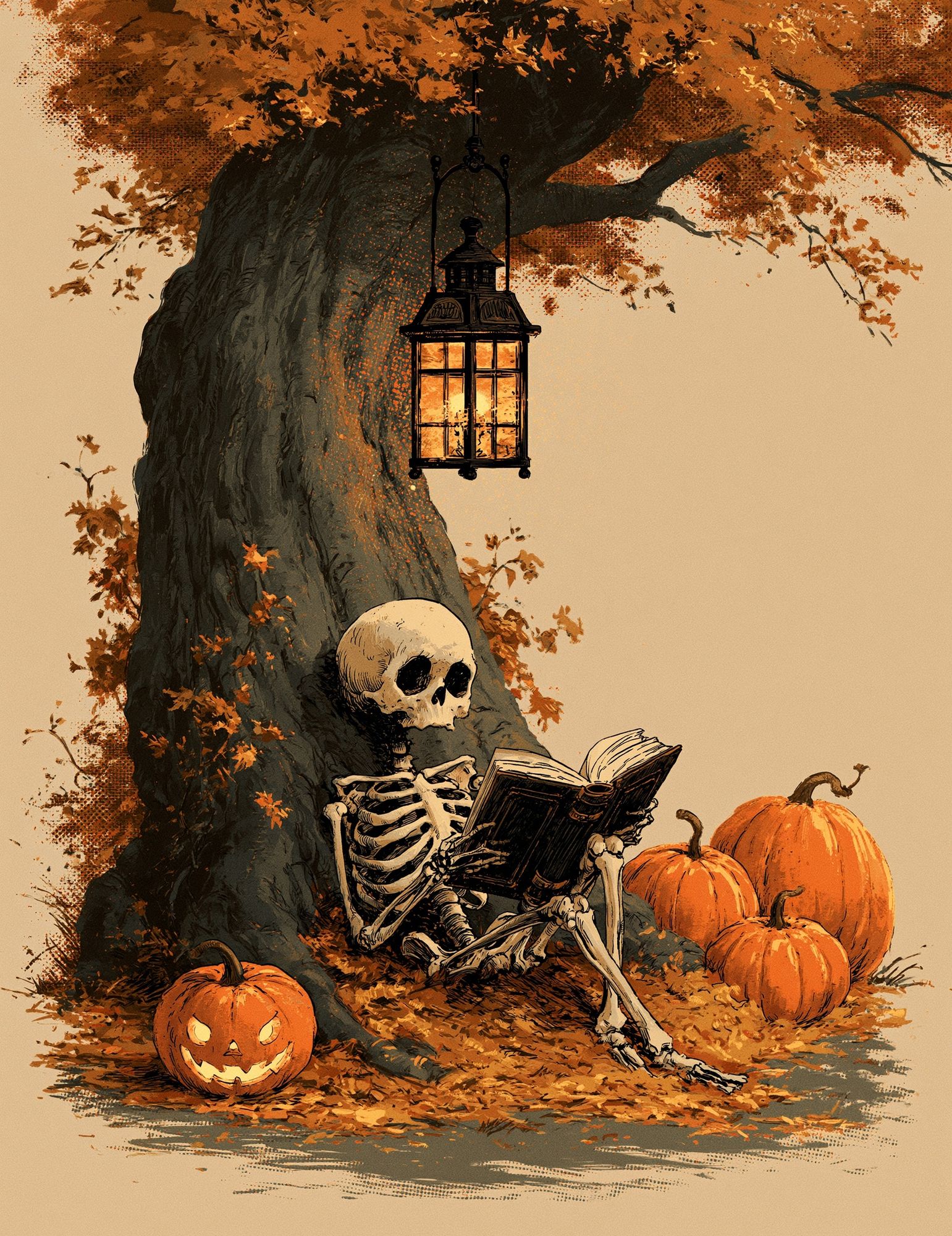 Halloween Skeleton Tree Poster. poster detail