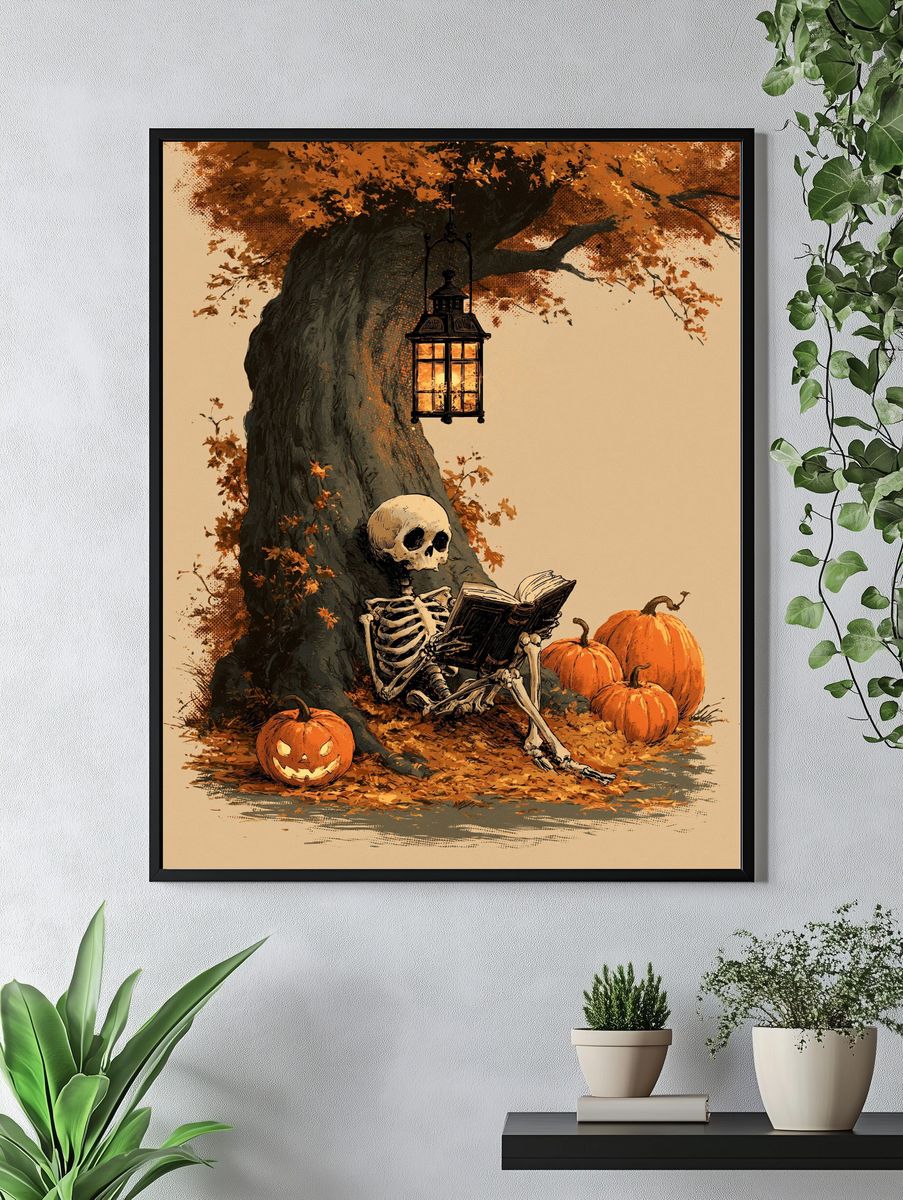 Halloween Skeleton Tree Poster. — room view 4