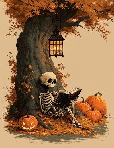Halloween Skeleton Tree Poster. poster