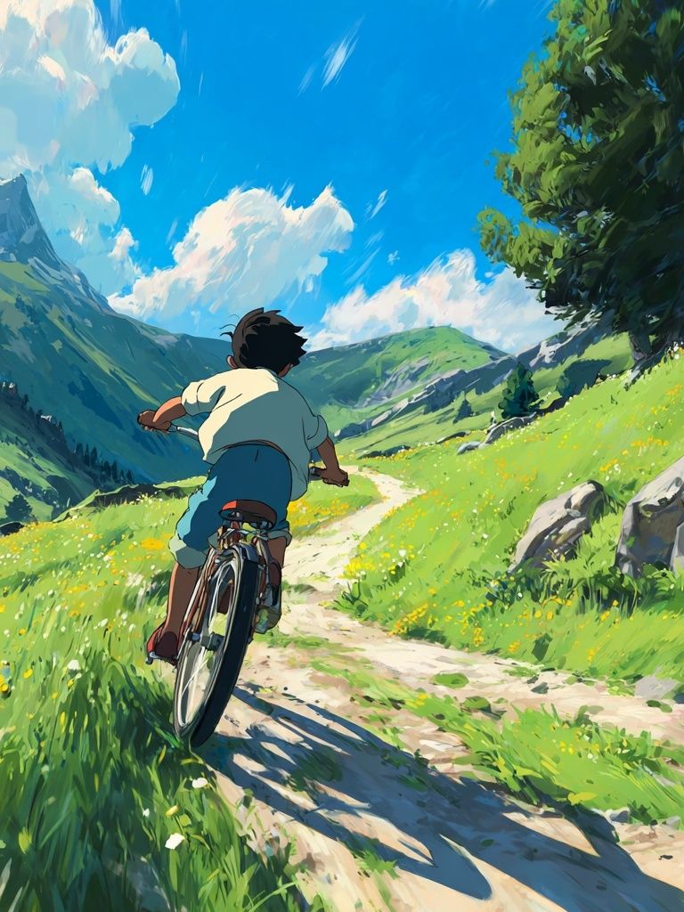 Mountain Bike Adventure Illustration Poster. poster — illustration art