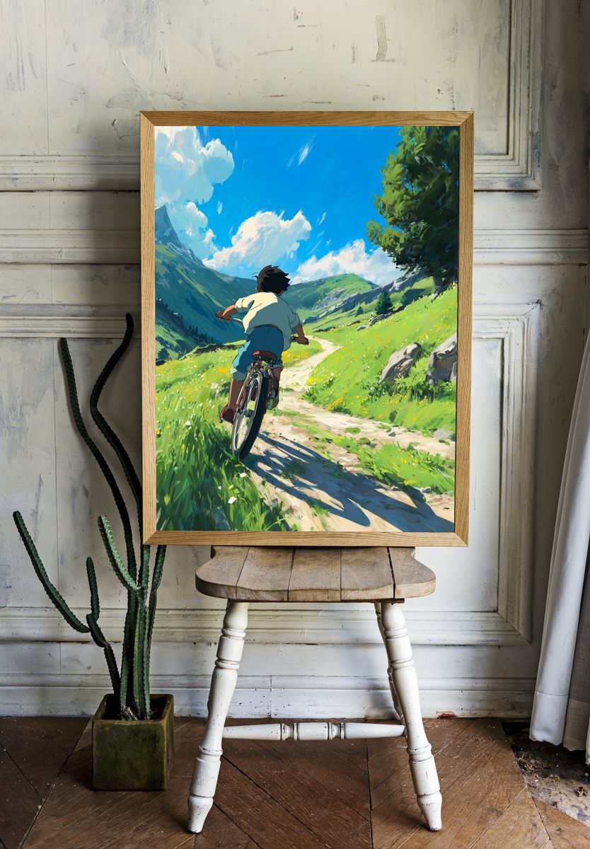 Mountain Bike Adventure Illustration Poster. room preview