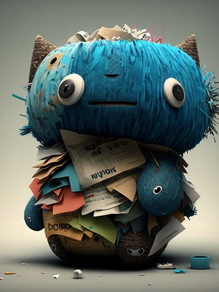 Blue Paper Creature Illustration Poster. poster — illustration art