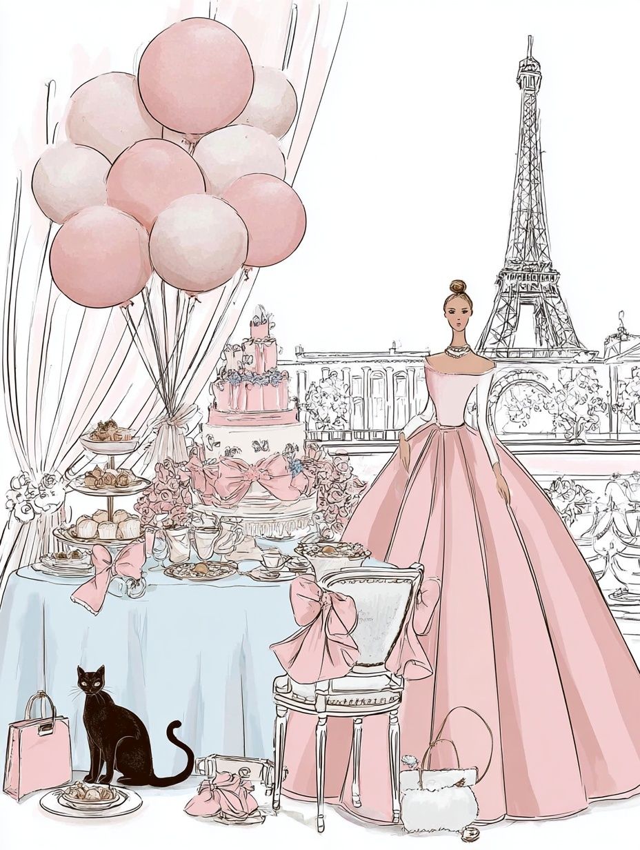 Paris Fashion Party Illustration Poster. poster — illustration art