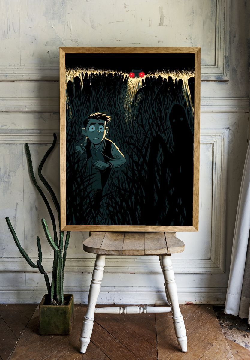 Night Field Chase Illustration Poster. room preview
