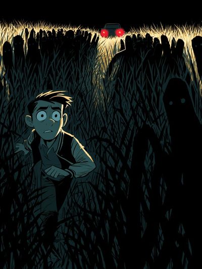 Night Field Chase Illustration Poster.