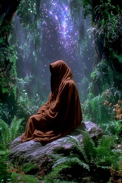 Mystic Hooded Figure Fantasy Print. poster print