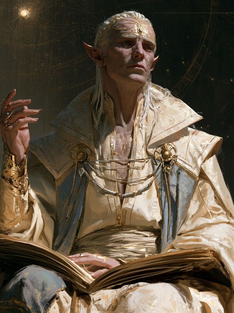 Elven Sage Portrait Print. poster — illustration art