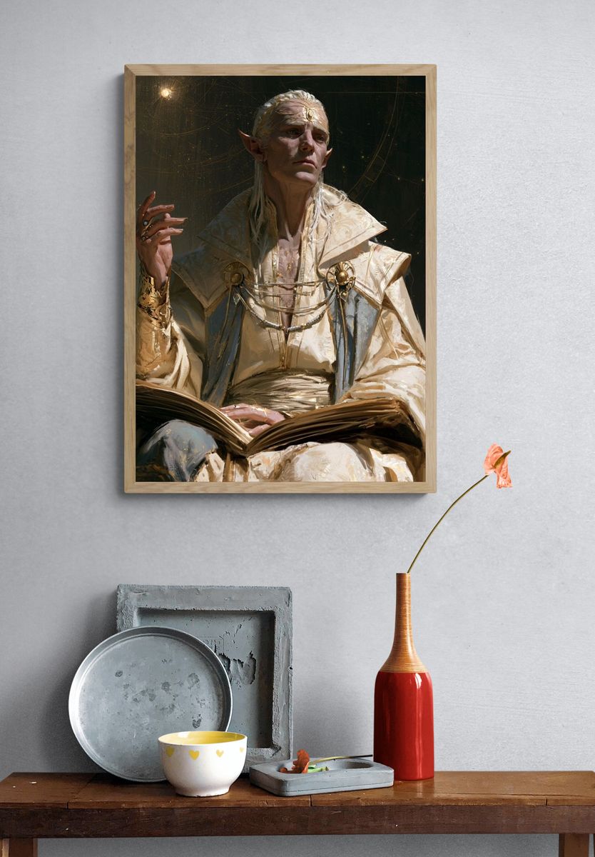 Elven Sage Portrait Print. — room view 3