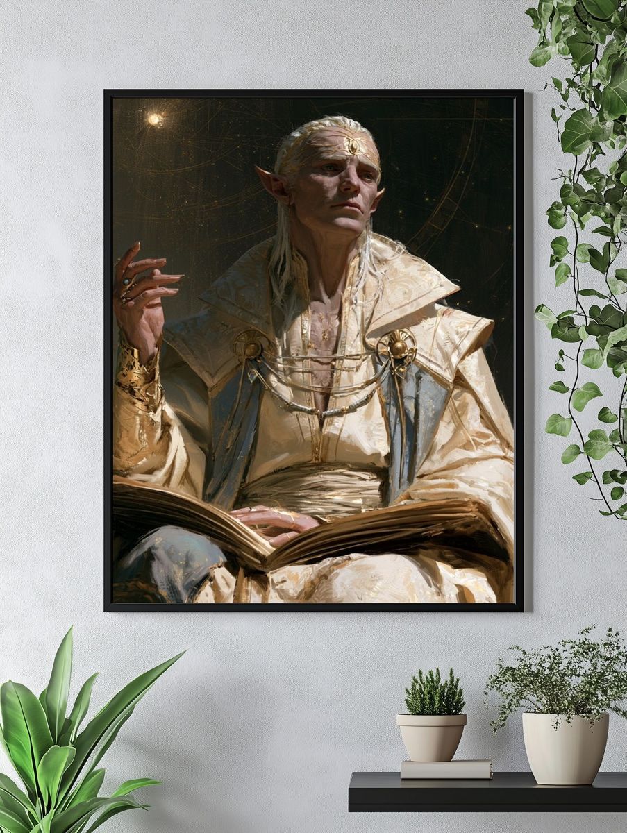 Elven Sage Portrait Print. — room view 4