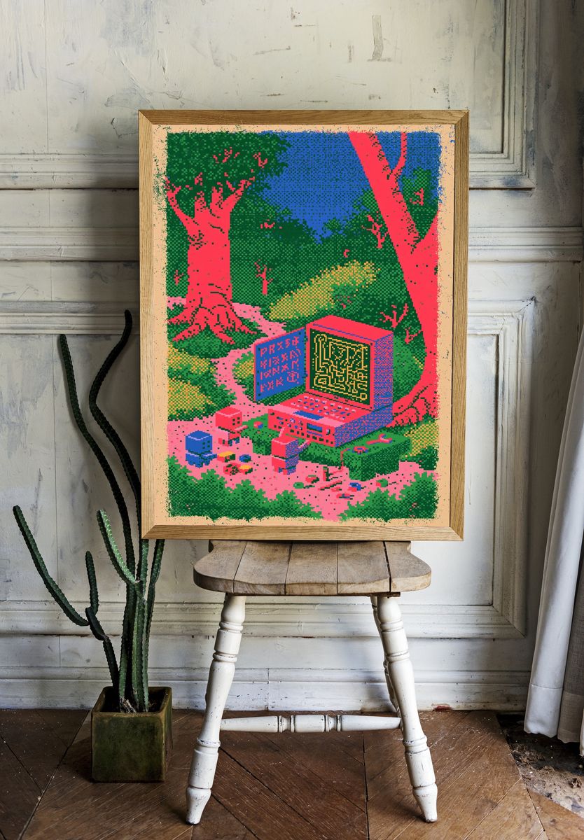 Pixel Forest Maze Poster. — room view 1