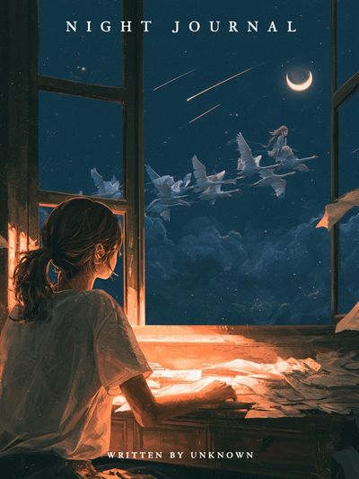 Night Journal Surreal Illustration Poster. poster
