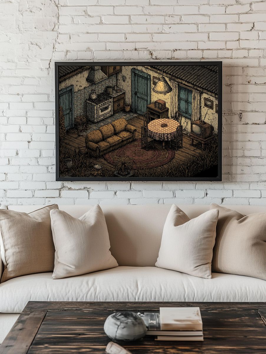 Cozy Rustic Kitchen Interior Poster. room preview