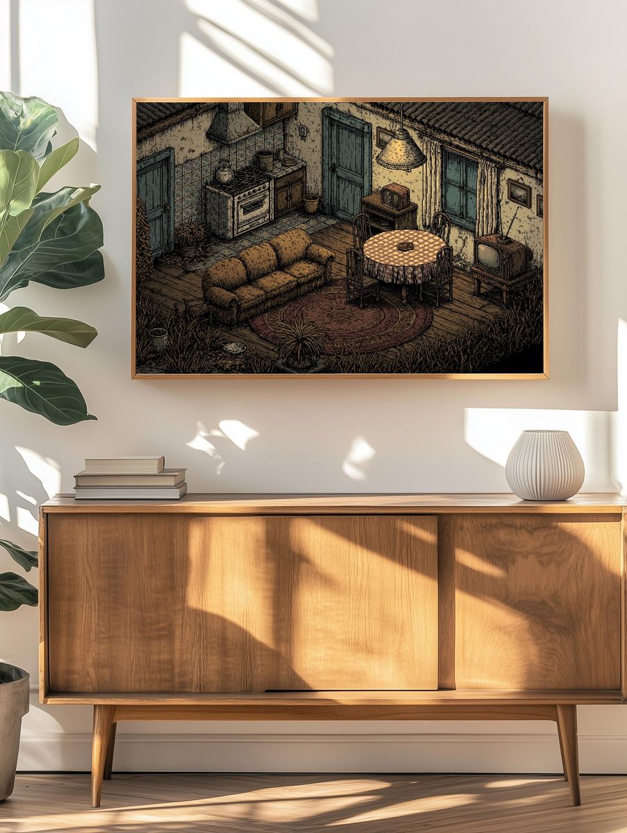 Cozy Rustic Kitchen Interior Poster. — room view 3