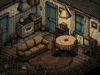 Cozy Rustic Kitchen Interior Poster. poster print