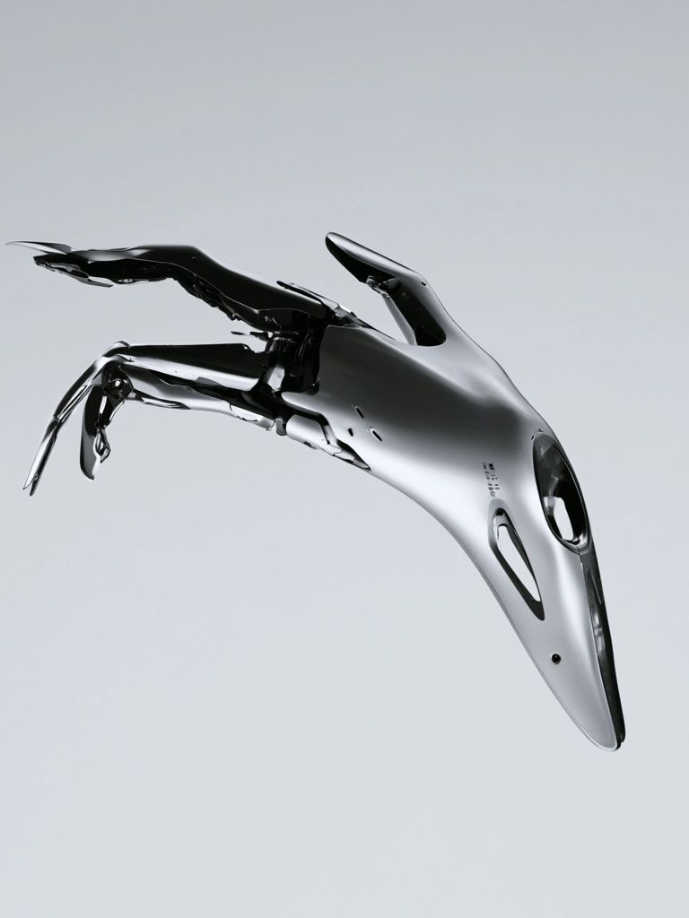 Chrome Abstract Bird Poster. poster detail
