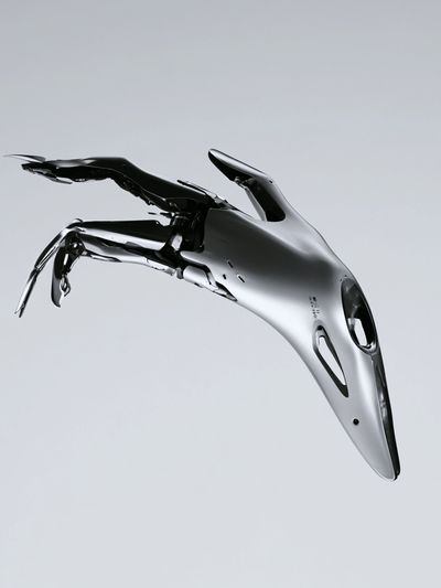 Chrome Abstract Bird Poster. poster