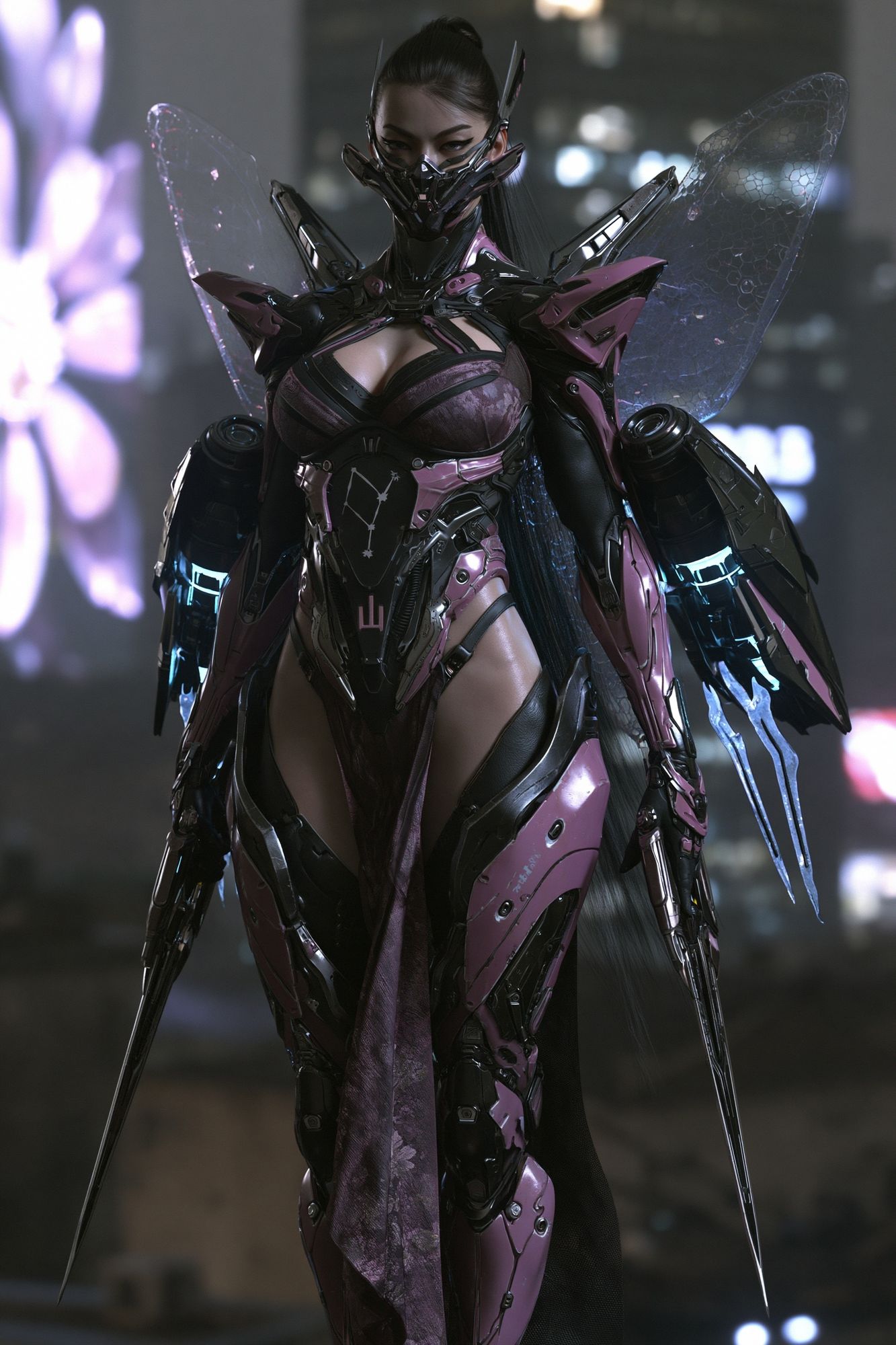 Cyberpunk Winged Warrior Poster. poster detail