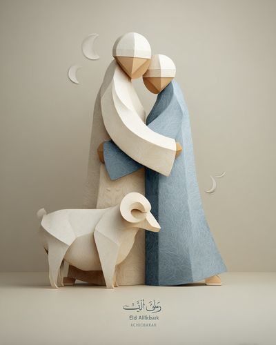 Shepherd and Sheep Illustration Poster. poster