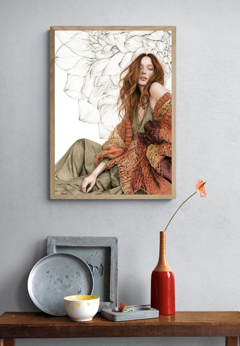 Textured Fashion Portrait Print. — room view 3