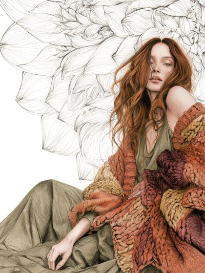 Textured Fashion Portrait Print. poster