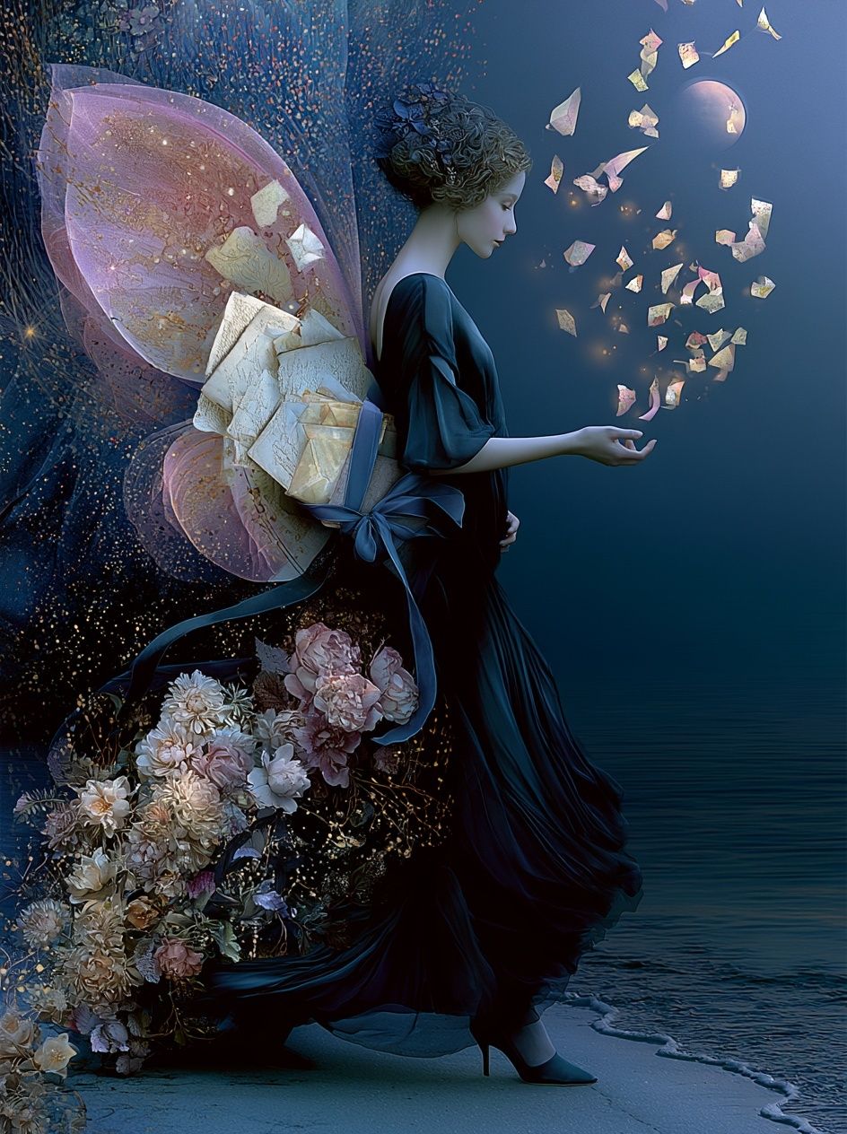 Moonlit Fairy Portrait Print. poster detail