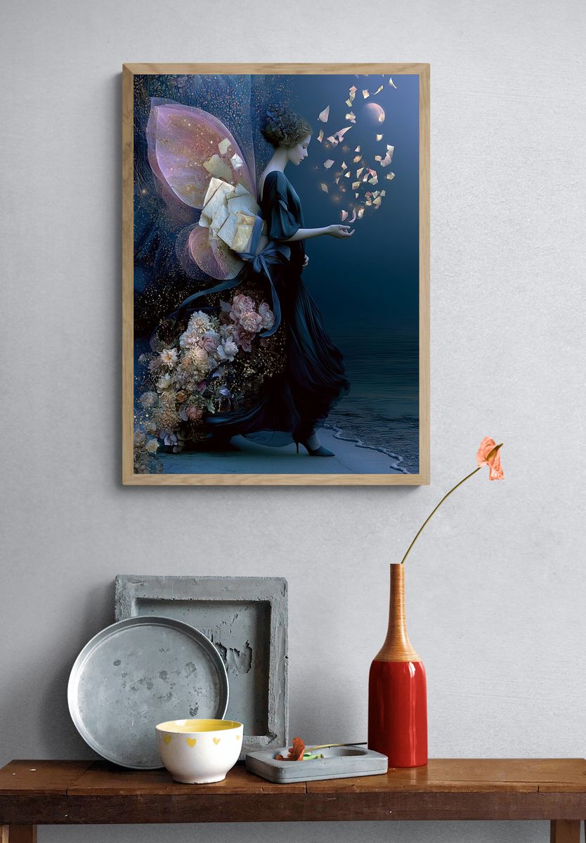 Moonlit Fairy Portrait Print. — room view 3