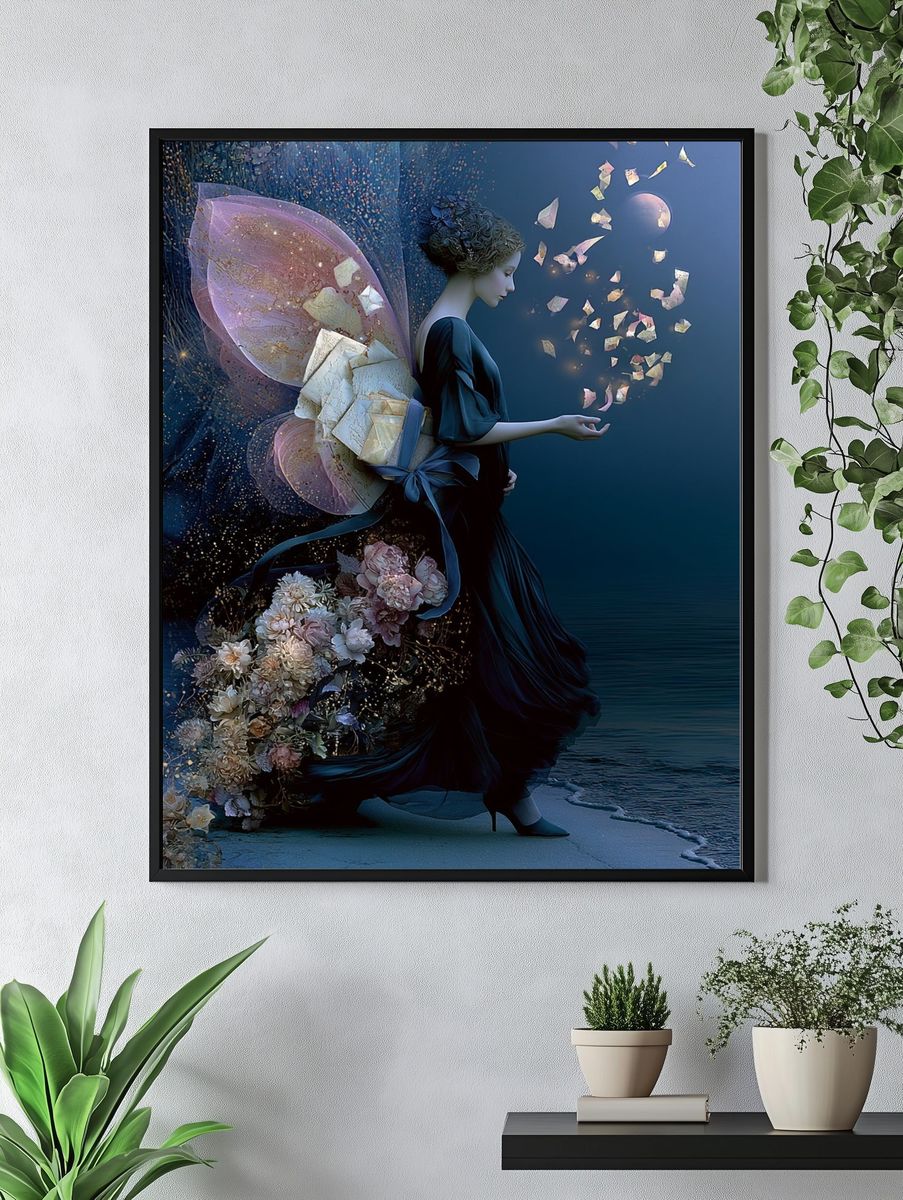 Moonlit Fairy Portrait Print. — room view 4
