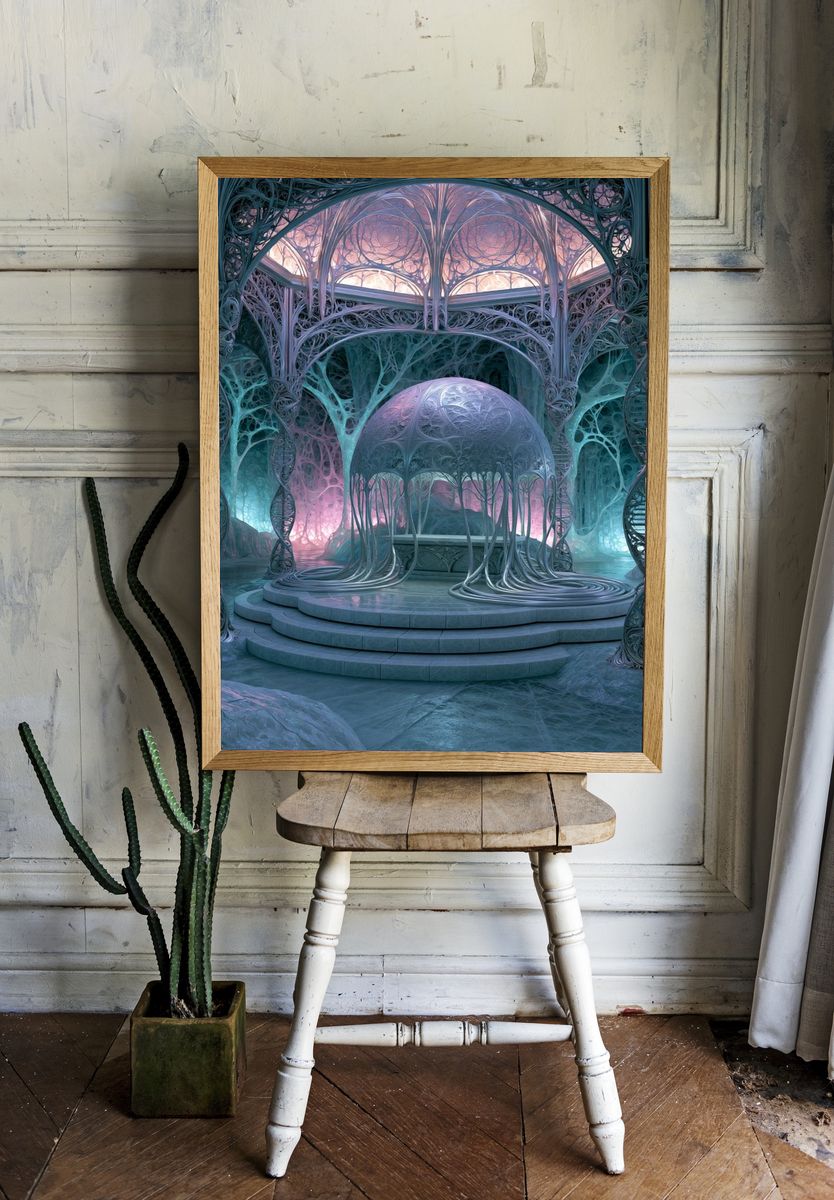 Futuristic Crystal Chamber Print. — room view 1