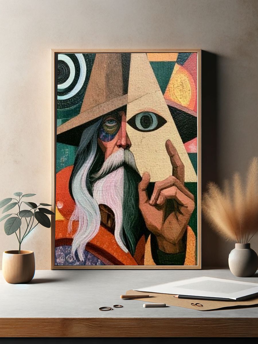 Mystic Wizard Portrait Print. — room view 2