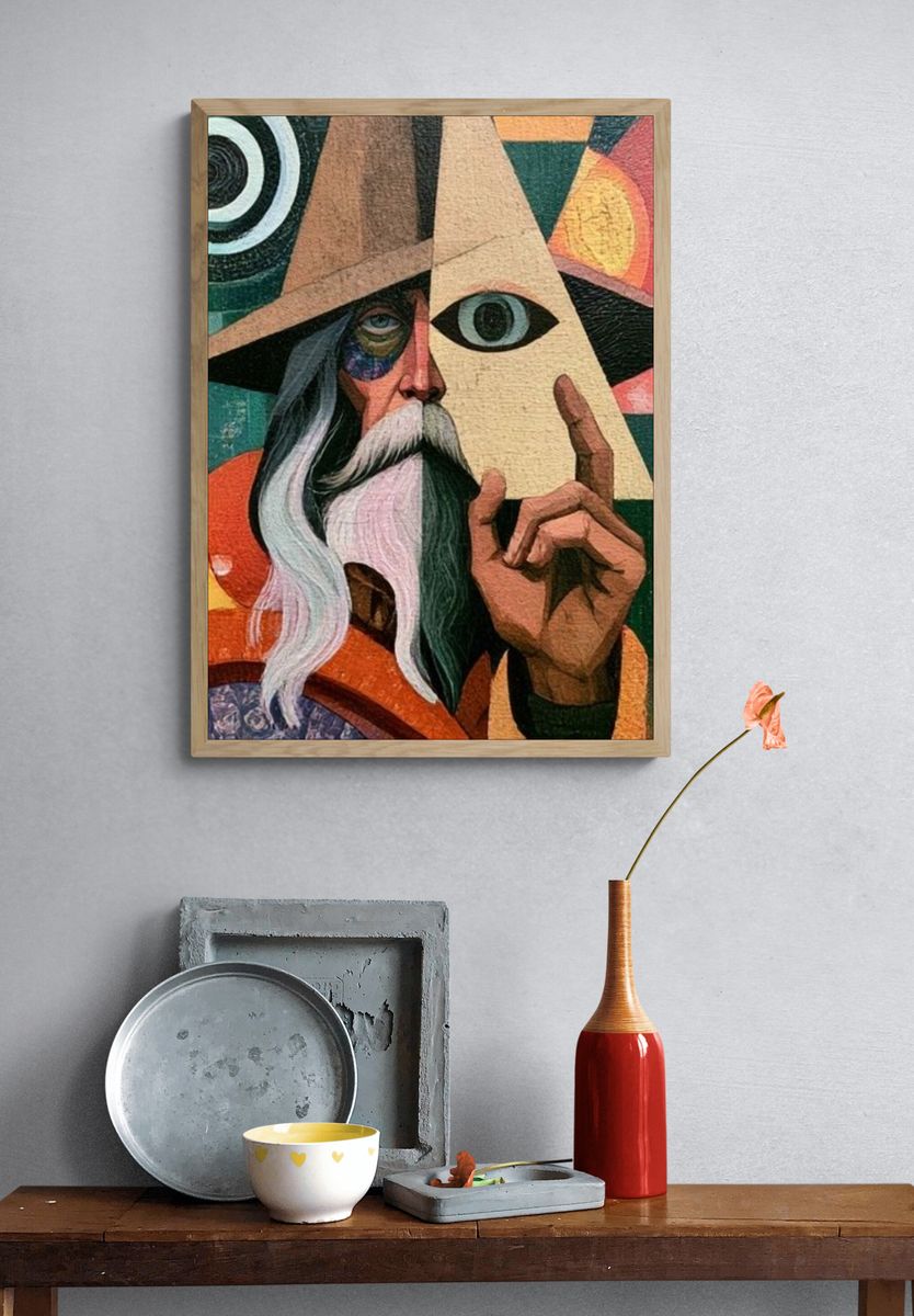 Mystic Wizard Portrait Print. — room view 3