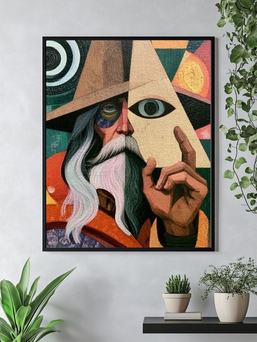 Mystic Wizard Portrait Print. — room view 4