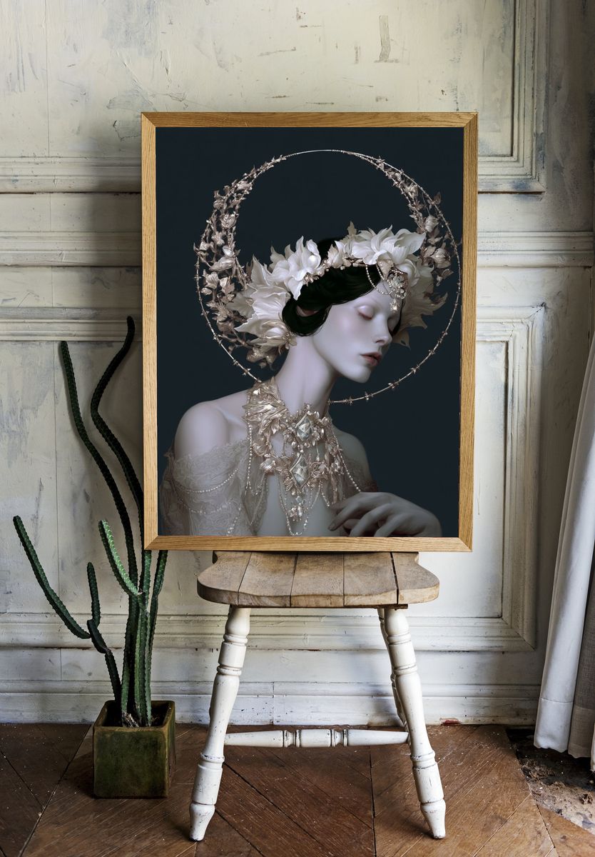 Celestial Portrait Illustration Poster. — room view 1