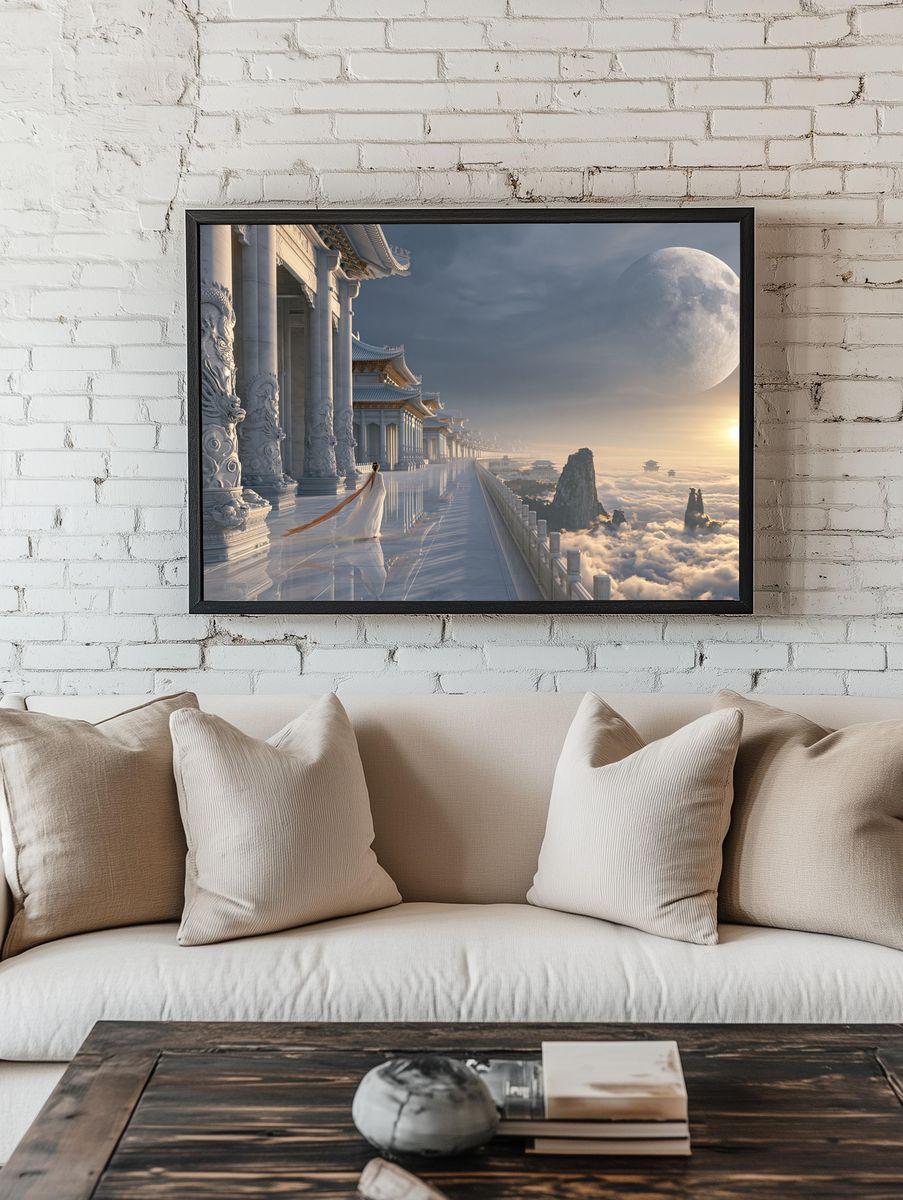 Celestial Temple Sunrise Print. — room view 1