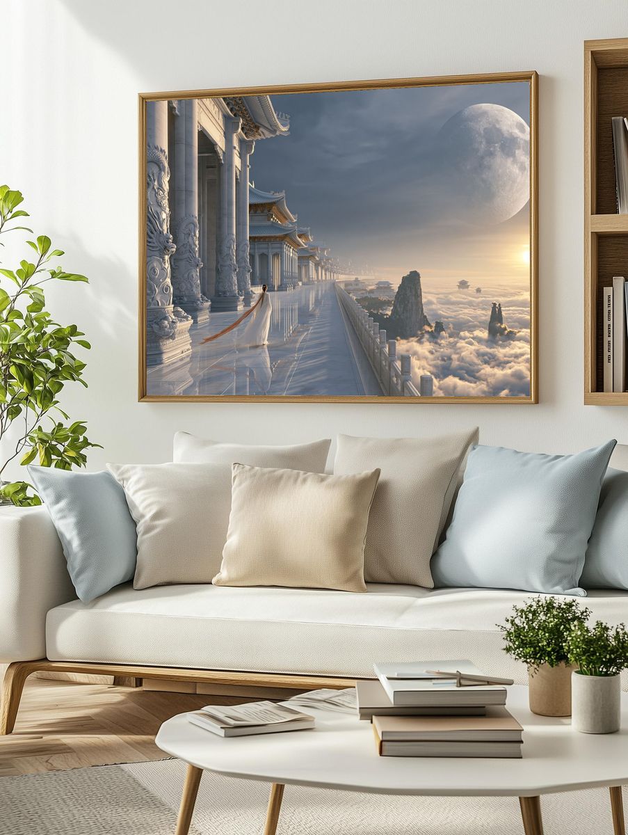 Celestial Temple Sunrise Print. — room view 2