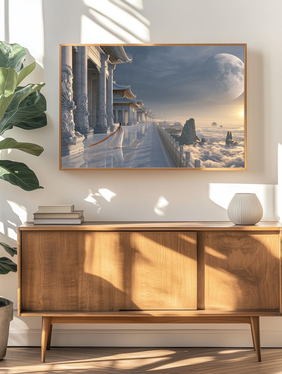 Celestial Temple Sunrise Print. — room view 3