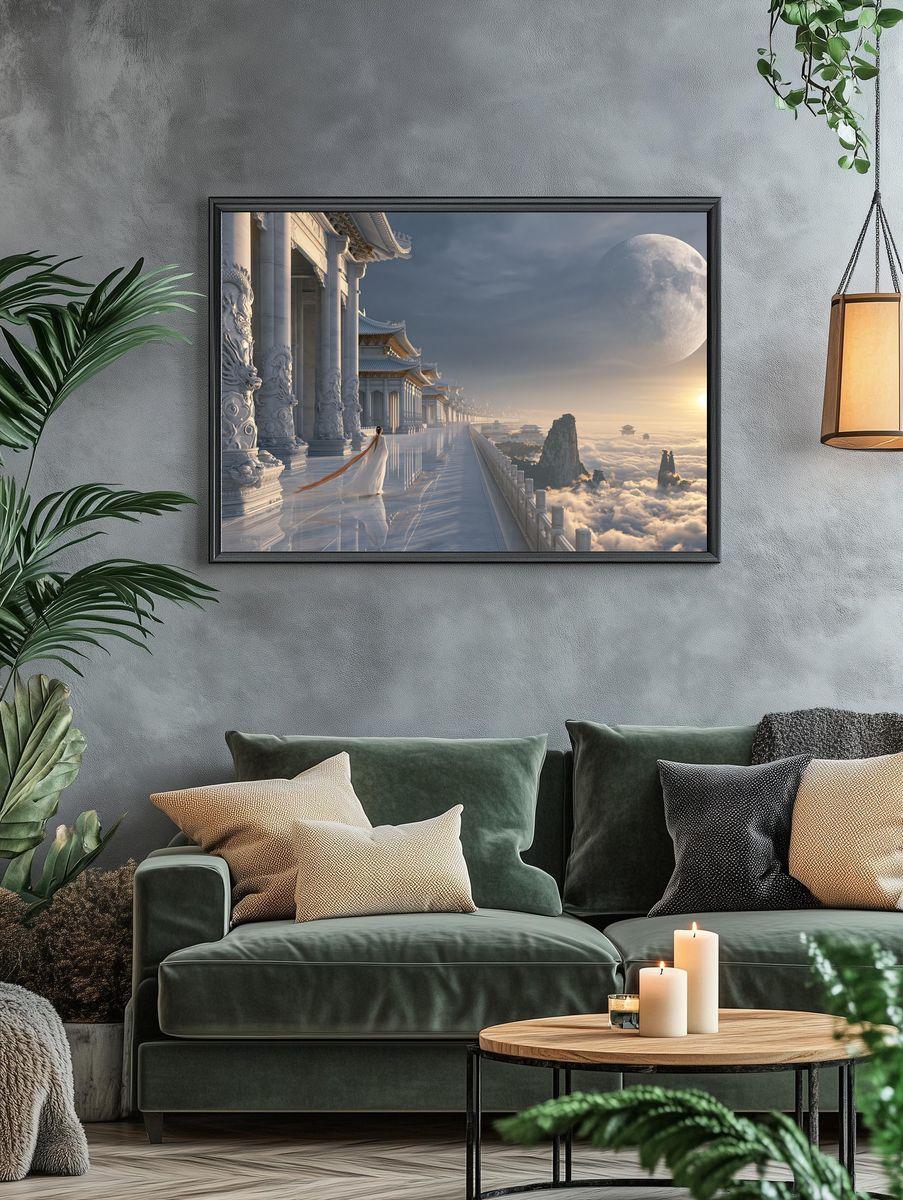 Celestial Temple Sunrise Print. — room view 4