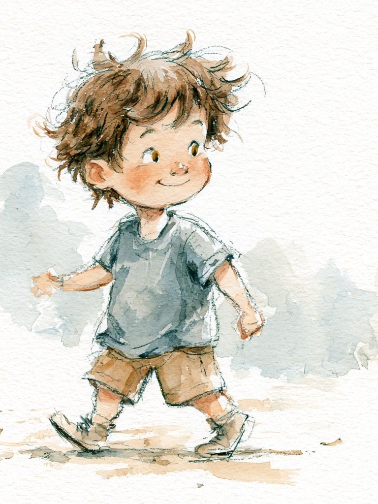 Watercolor Boy Illustration Poster. poster detail